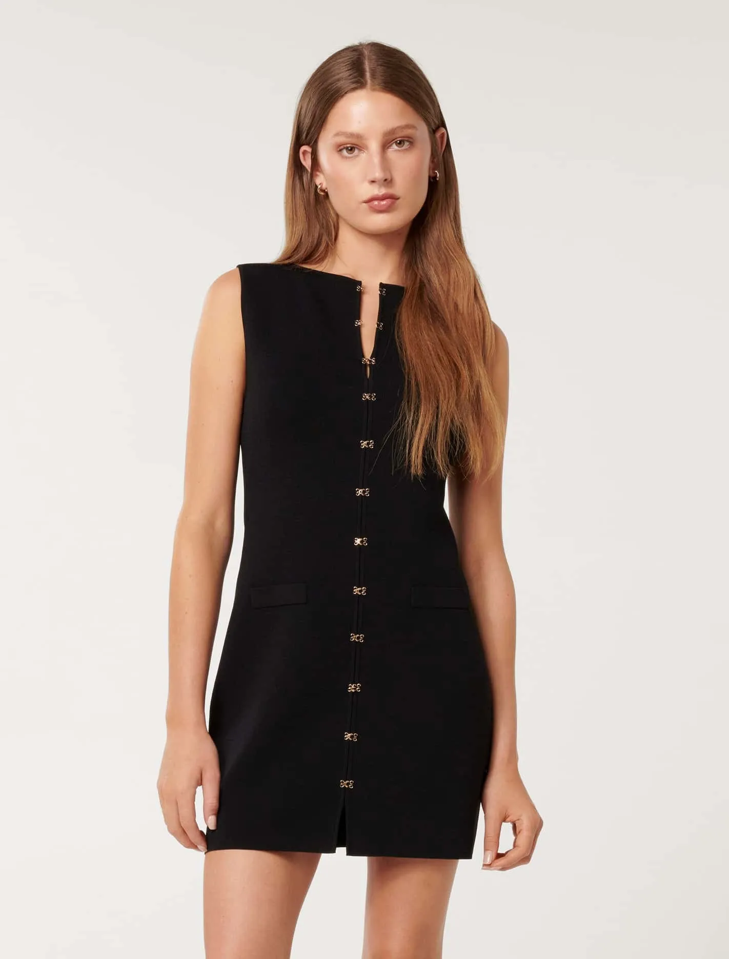 Mimi Hook And Eye Detail Mini Dress