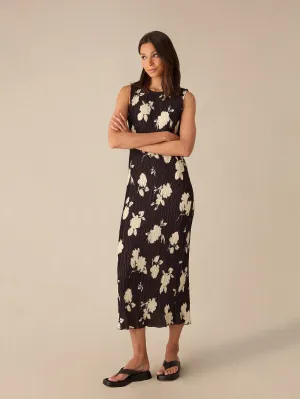 Mono Floral Plisse Tube Dress