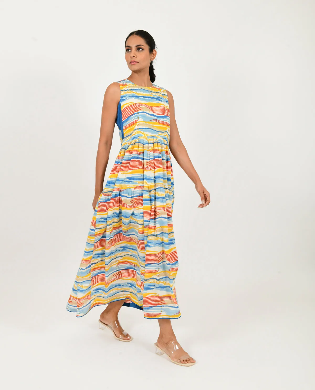 MULTI WAVE GATHER DRESS