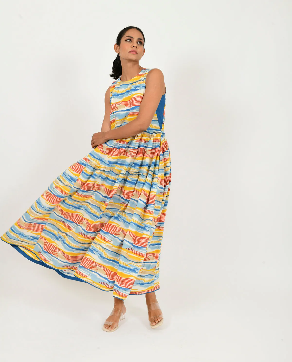 MULTI WAVE GATHER DRESS