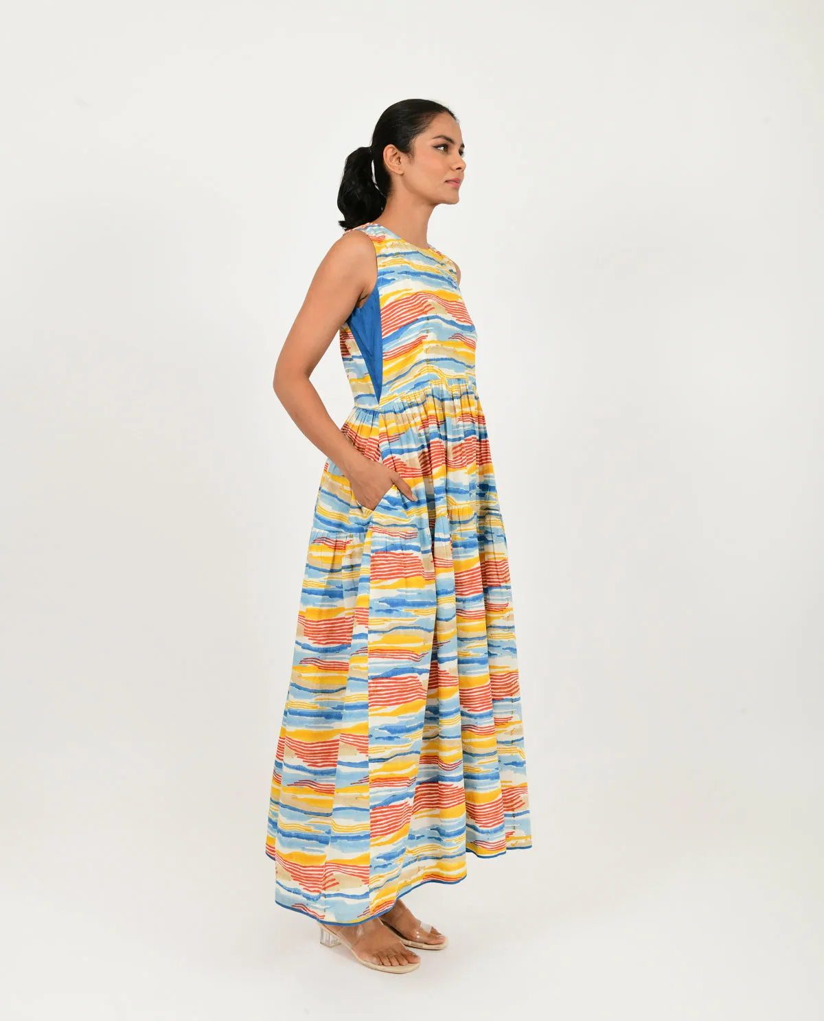 MULTI WAVE GATHER DRESS