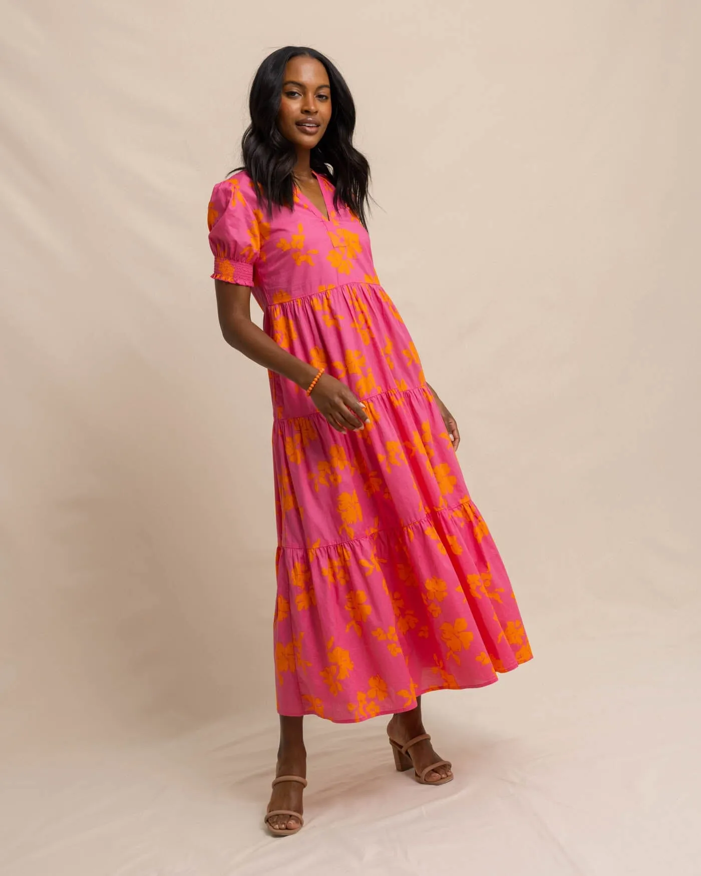 Nadine Tiered Cotton Lawn Maxi Dress