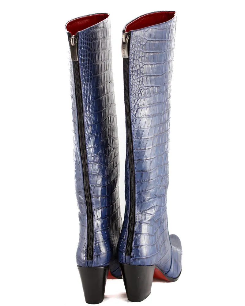 Navy Alligator Knee High