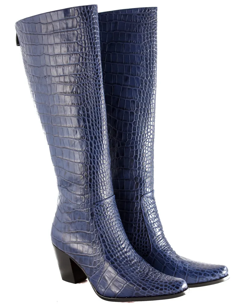 Navy Alligator Knee High