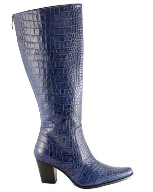 Navy Alligator Knee High