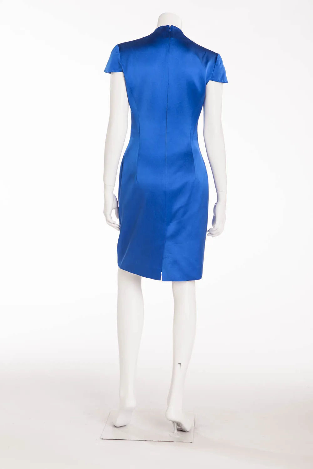 Original Alexander McQueen - Short Sleeve Silk Electric Blue Dress - IT 42