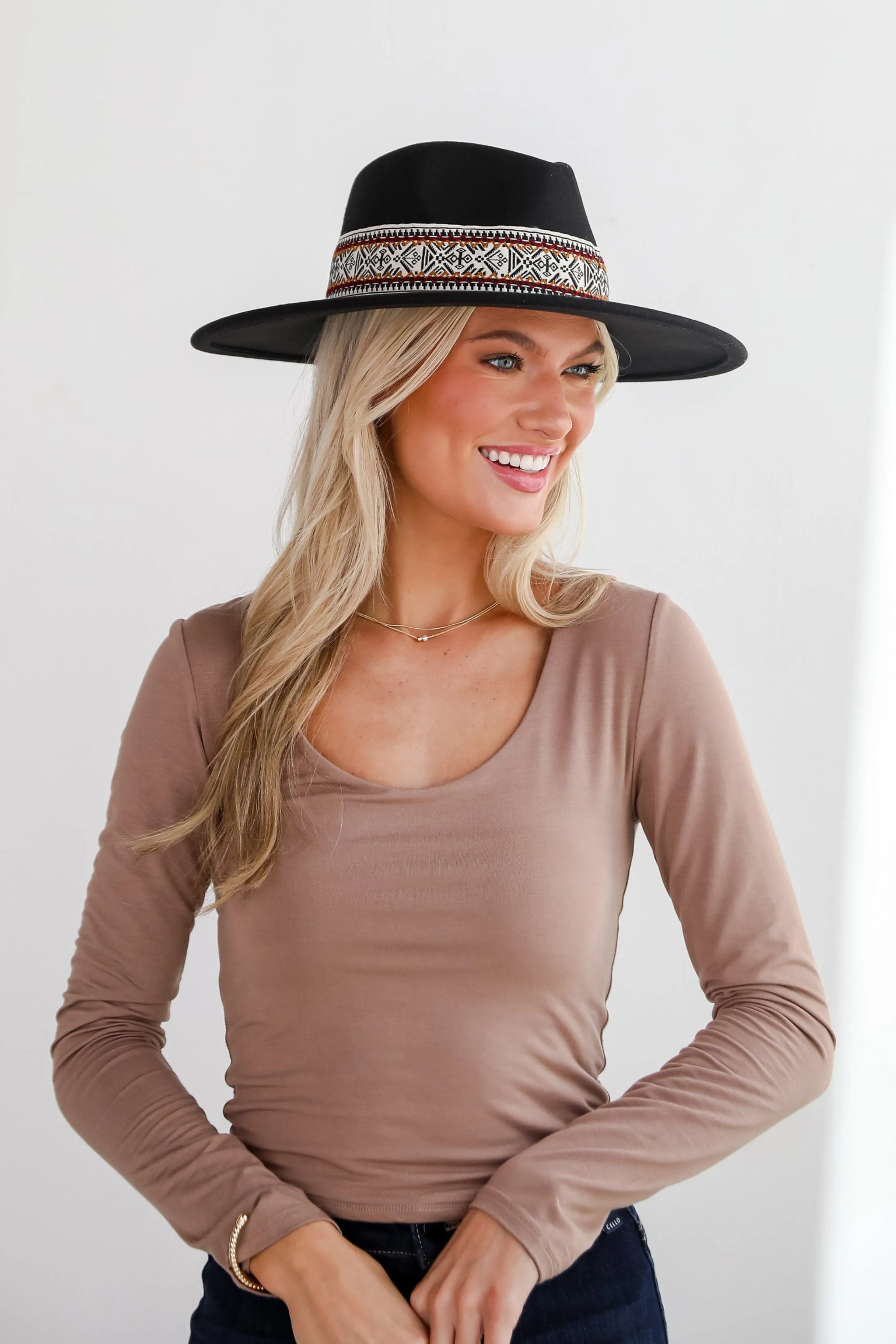 Out West Vibe Black Wide Brim Fedora Hat