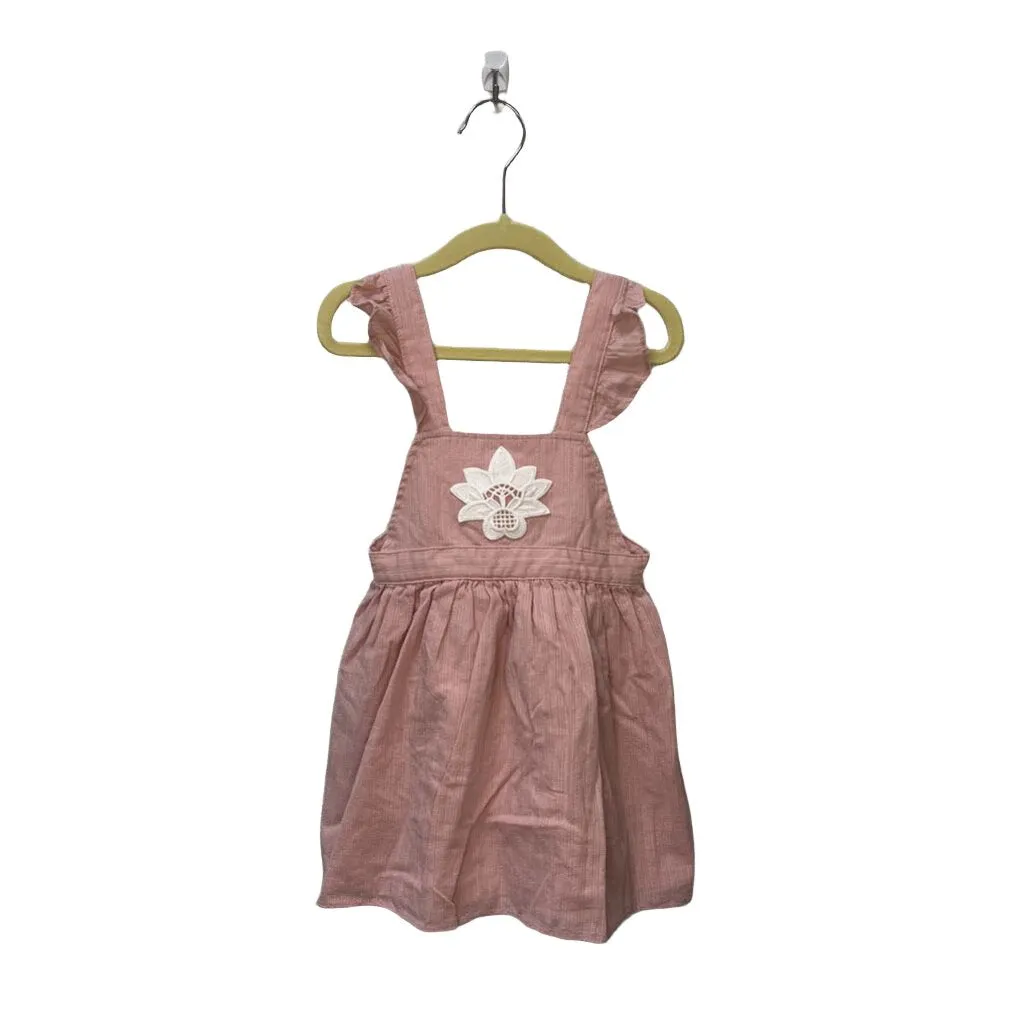 Overall Dress w/ Applique Flower