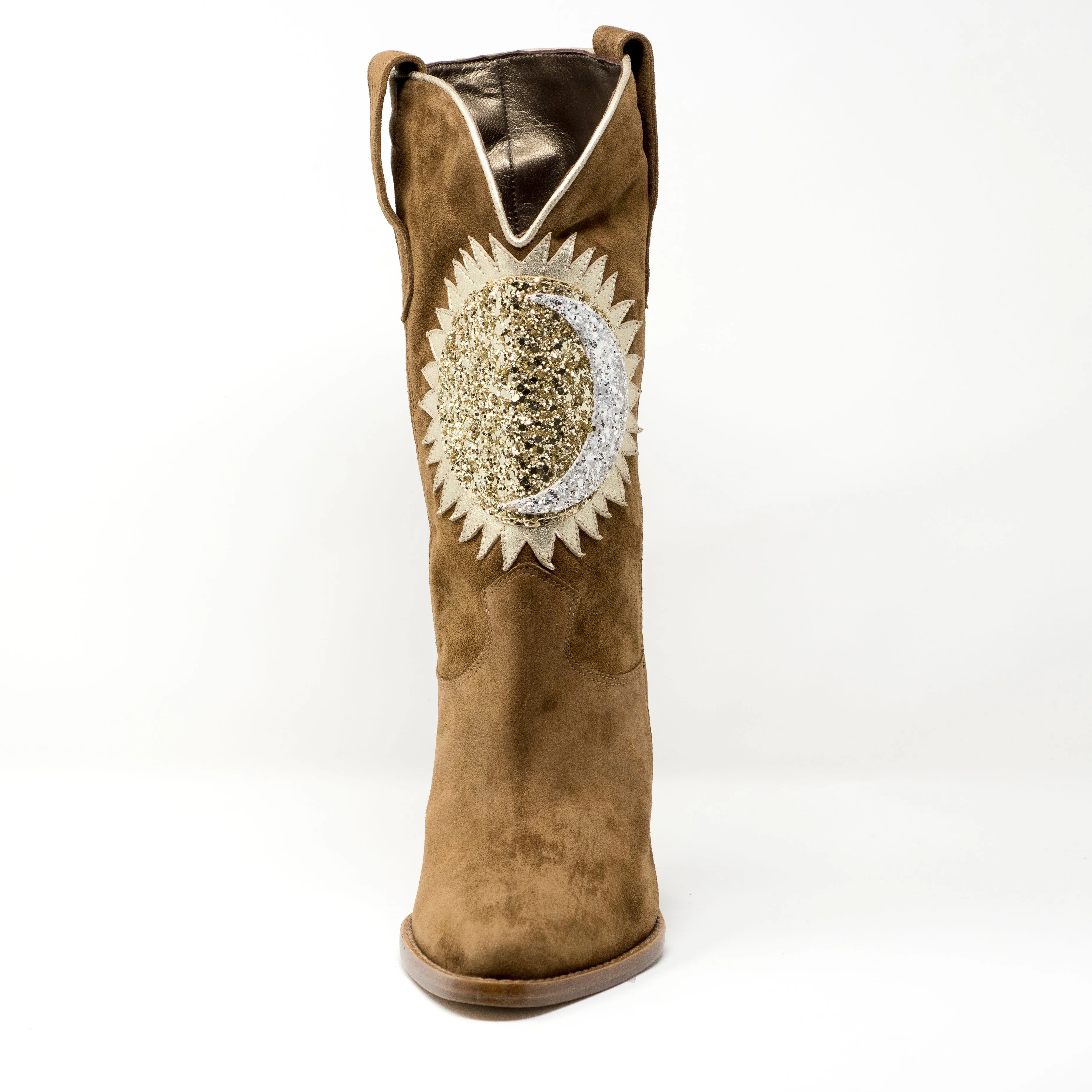 Patricia Blanchet Marionnette Beige Suede Cowboy Boots