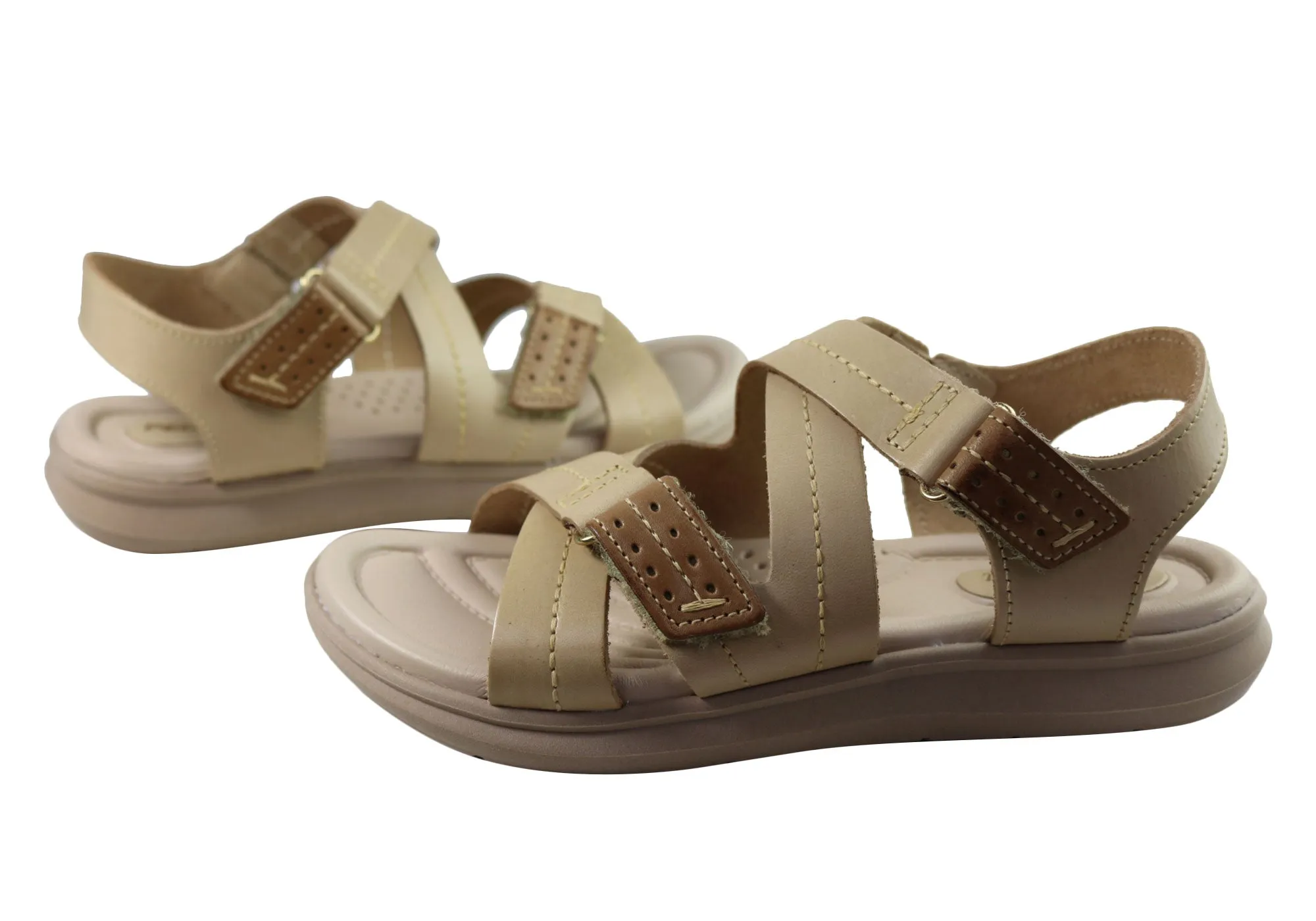 Pegada Sien Womens Comfortable Leather Sandals Made In Brazil