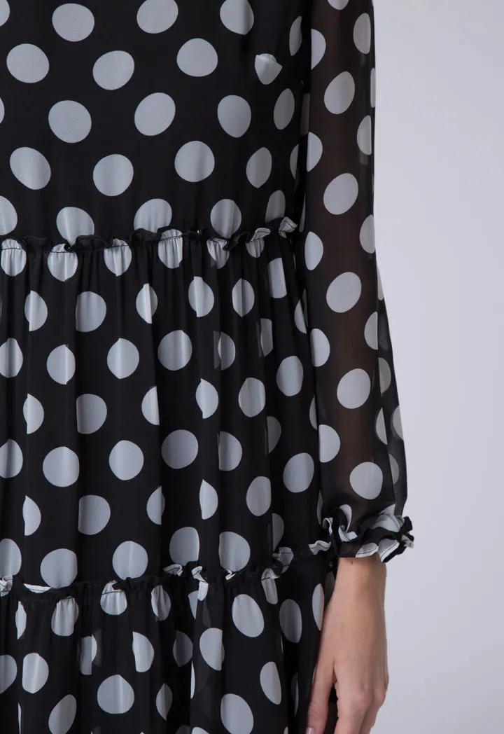 Polkadot Gathered Frill Dress