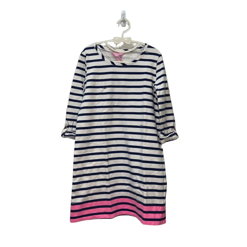 Qtr Sleeve Striped Cotton Dress