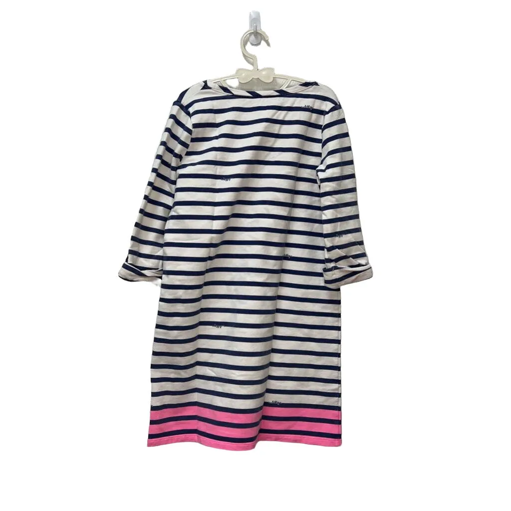 Qtr Sleeve Striped Cotton Dress