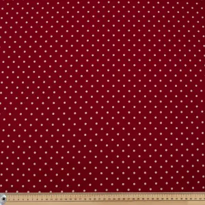 Red Natural Medium Dots Cotton Canvas Print