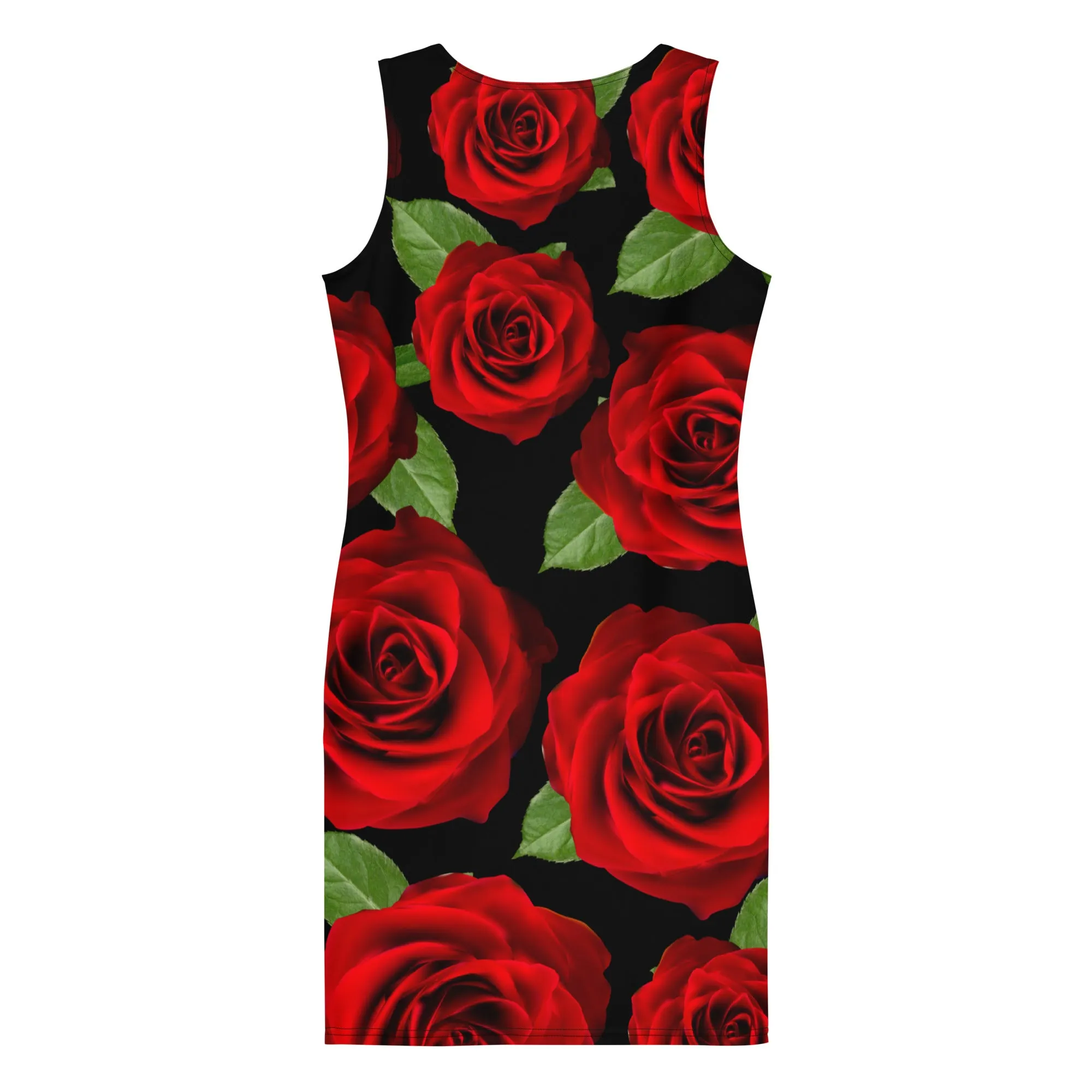 Red Roses Black Bodycon Dress