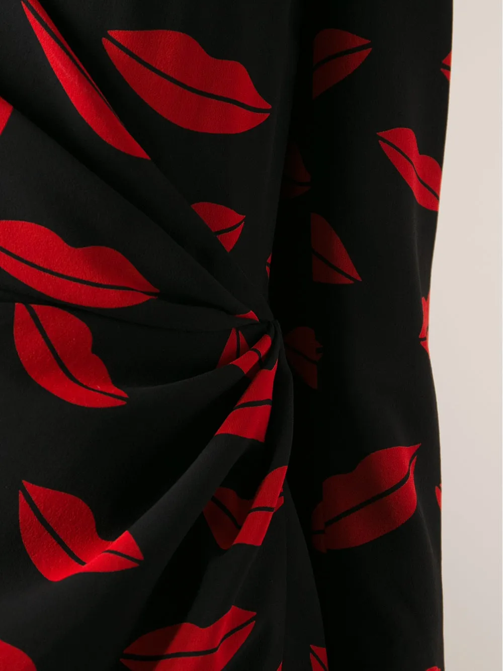 Saint Laurent - Red  Lip Print  Silk Georgette Dress FR 40