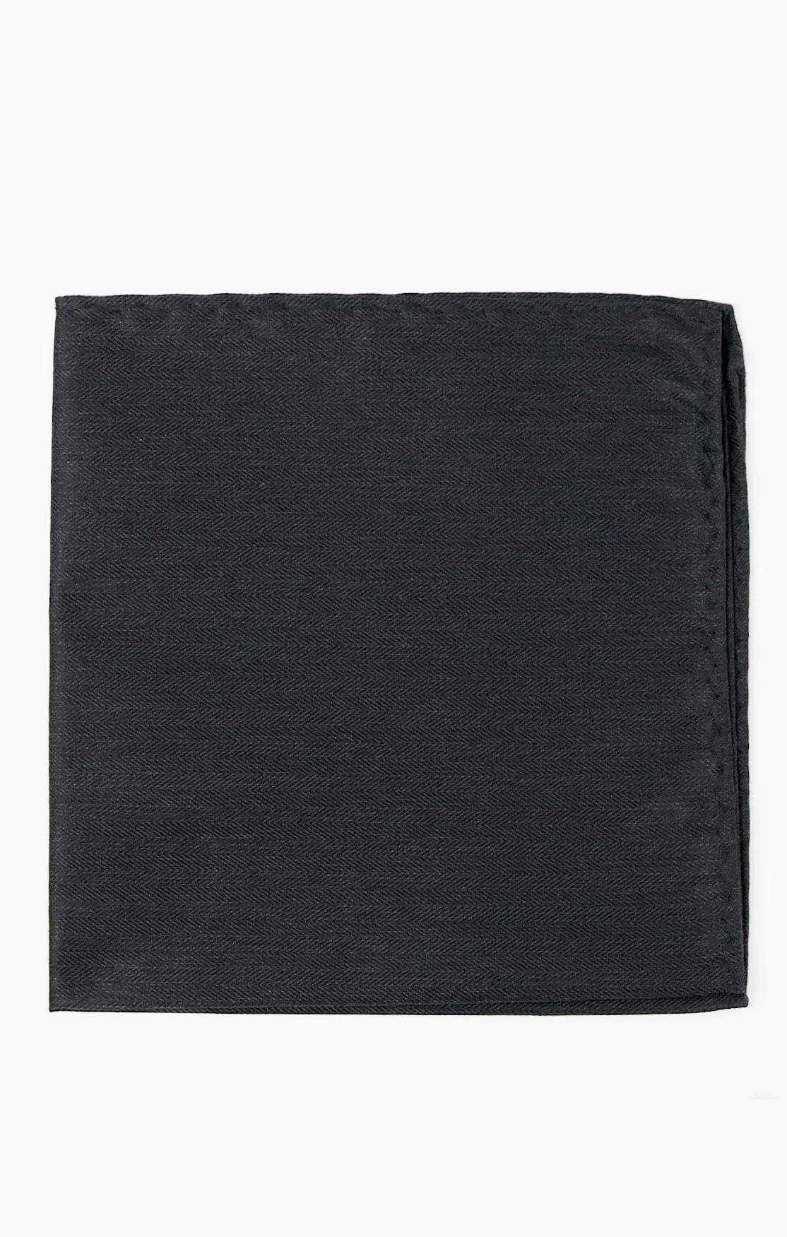 Sam Pocket Square ~ Black Solid