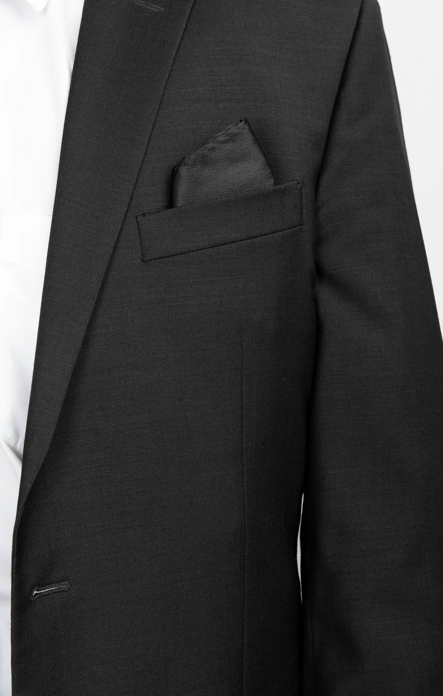 Sam Pocket Square ~ Black Solid