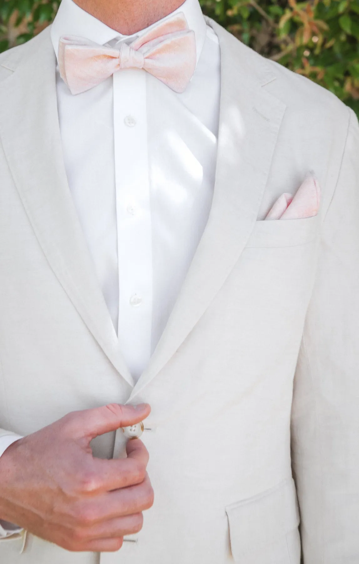 Sam Pocket Square ~ Dusty Blush Linen