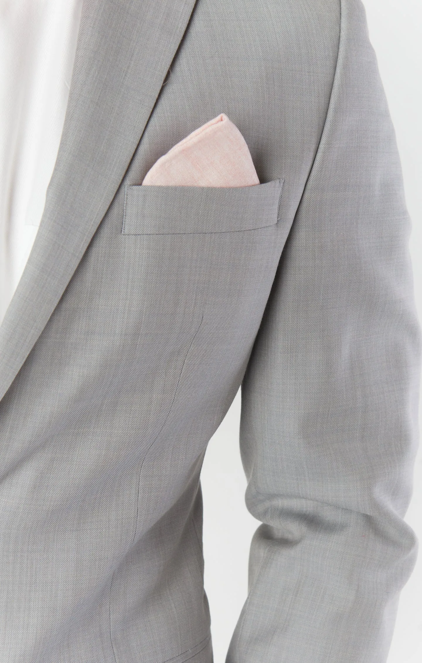 Sam Pocket Square ~ Dusty Blush Linen