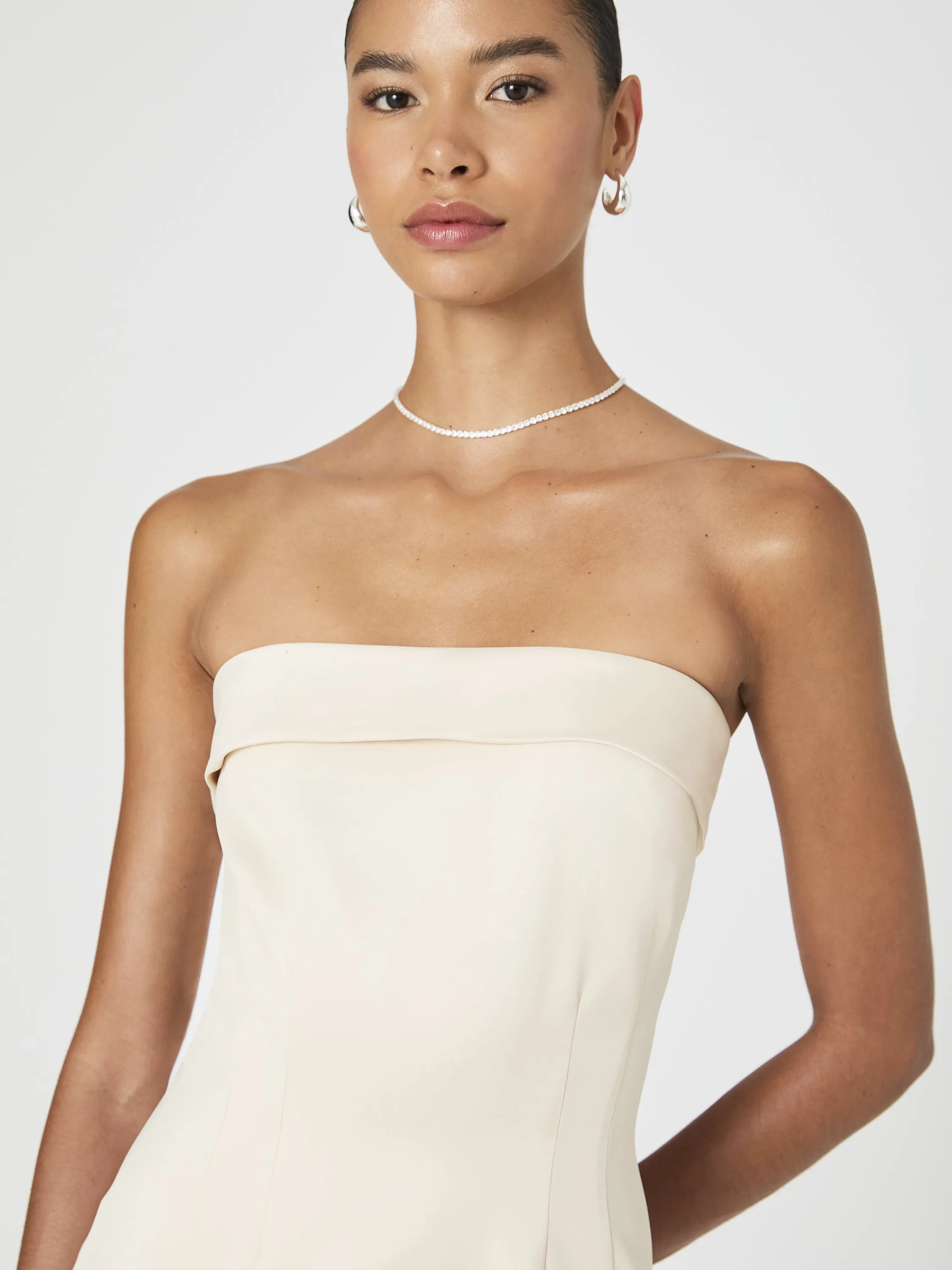 Structured Satin Strapless Dress