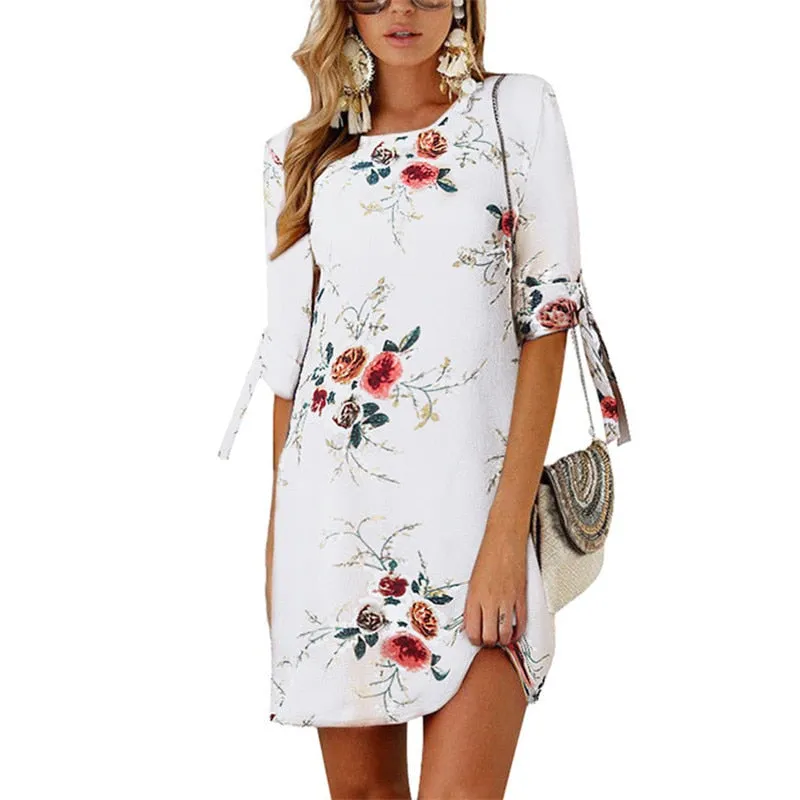 Summer Stylish Ladies' Floral Print Loose Chiffon Sundress