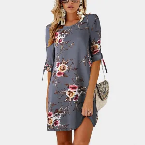 Summer Stylish Ladies' Floral Print Loose Chiffon Sundress