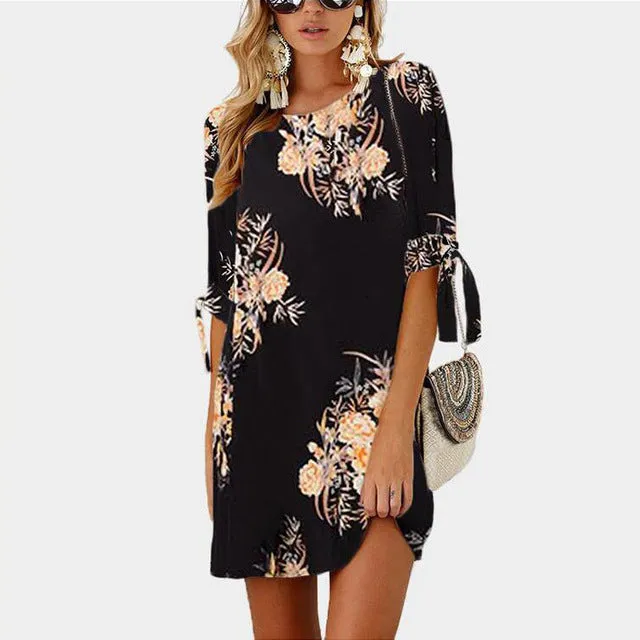 Summer Stylish Ladies' Floral Print Loose Chiffon Sundress