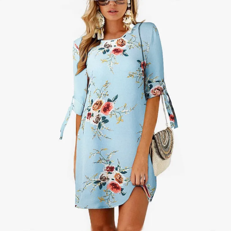 Summer Stylish Ladies' Floral Print Loose Chiffon Sundress