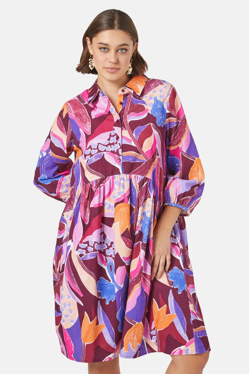 Tender Tulips Shirt Dress