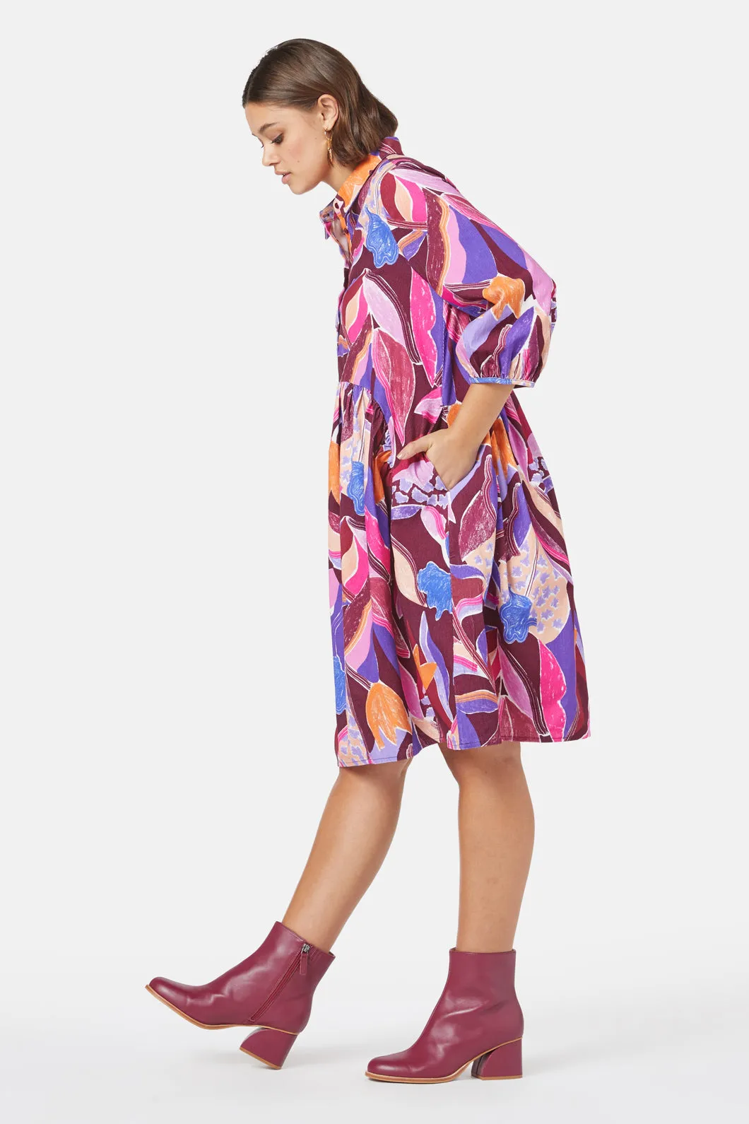 Tender Tulips Shirt Dress