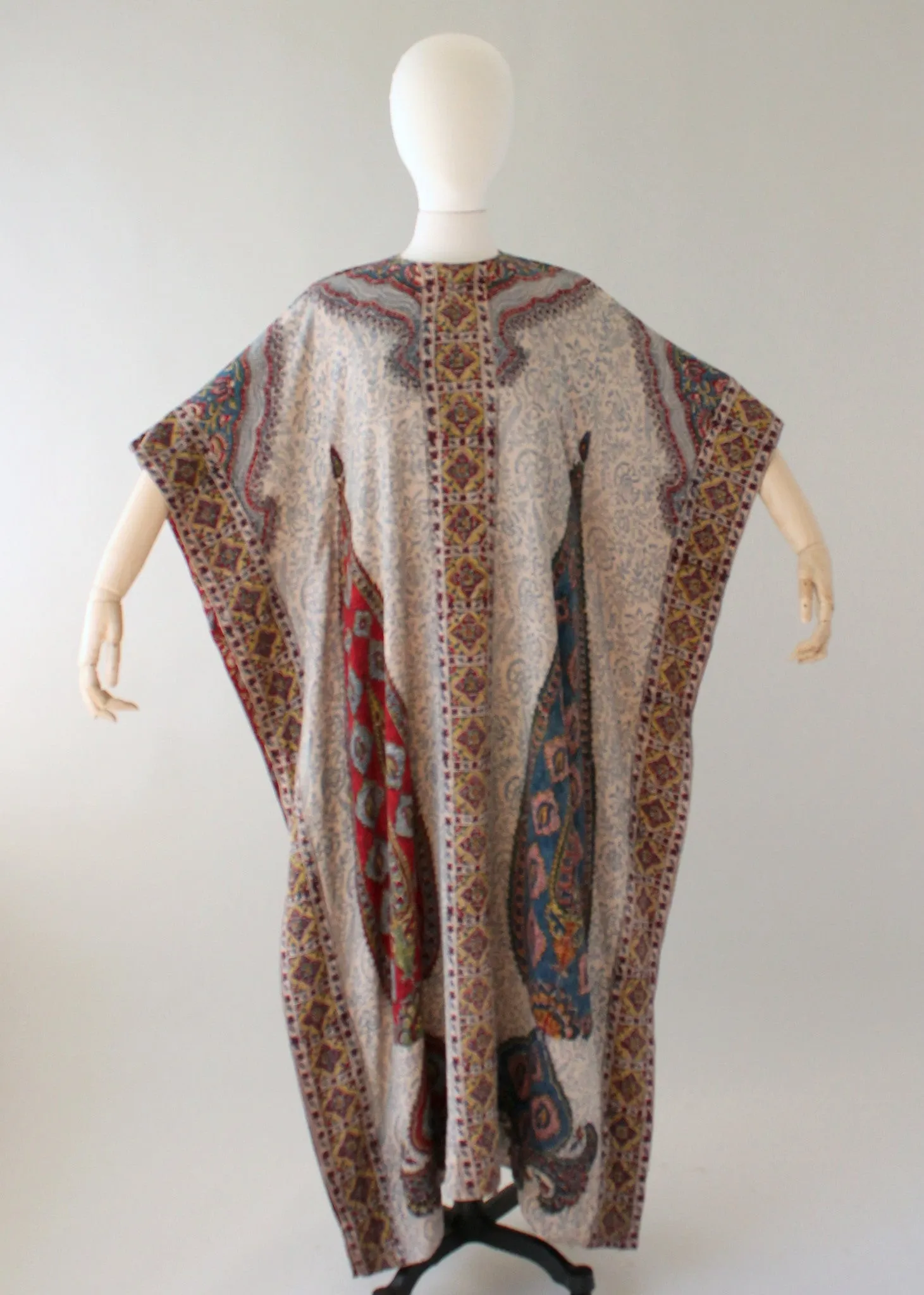 Vintage 1970s Iranian Block Print Caftan