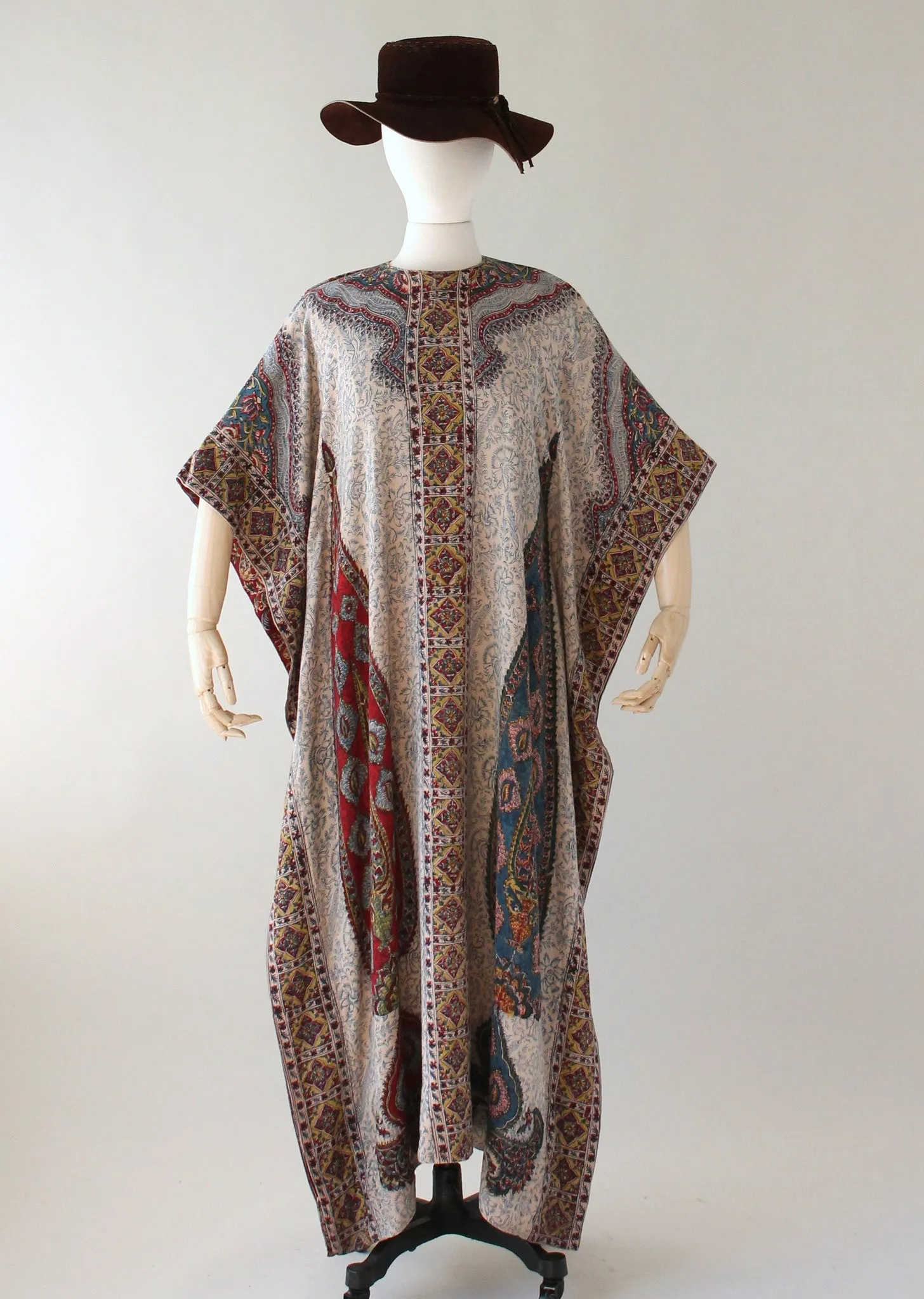 Vintage 1970s Iranian Block Print Caftan