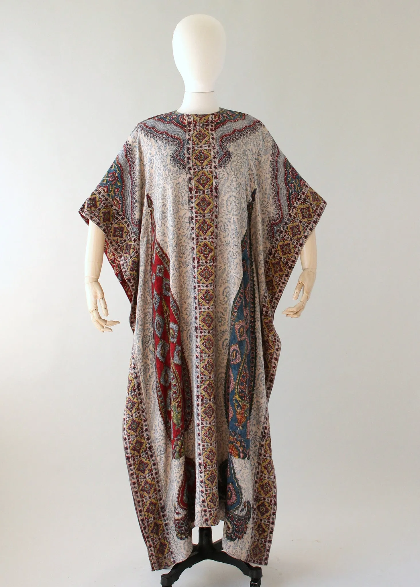 Vintage 1970s Iranian Block Print Caftan