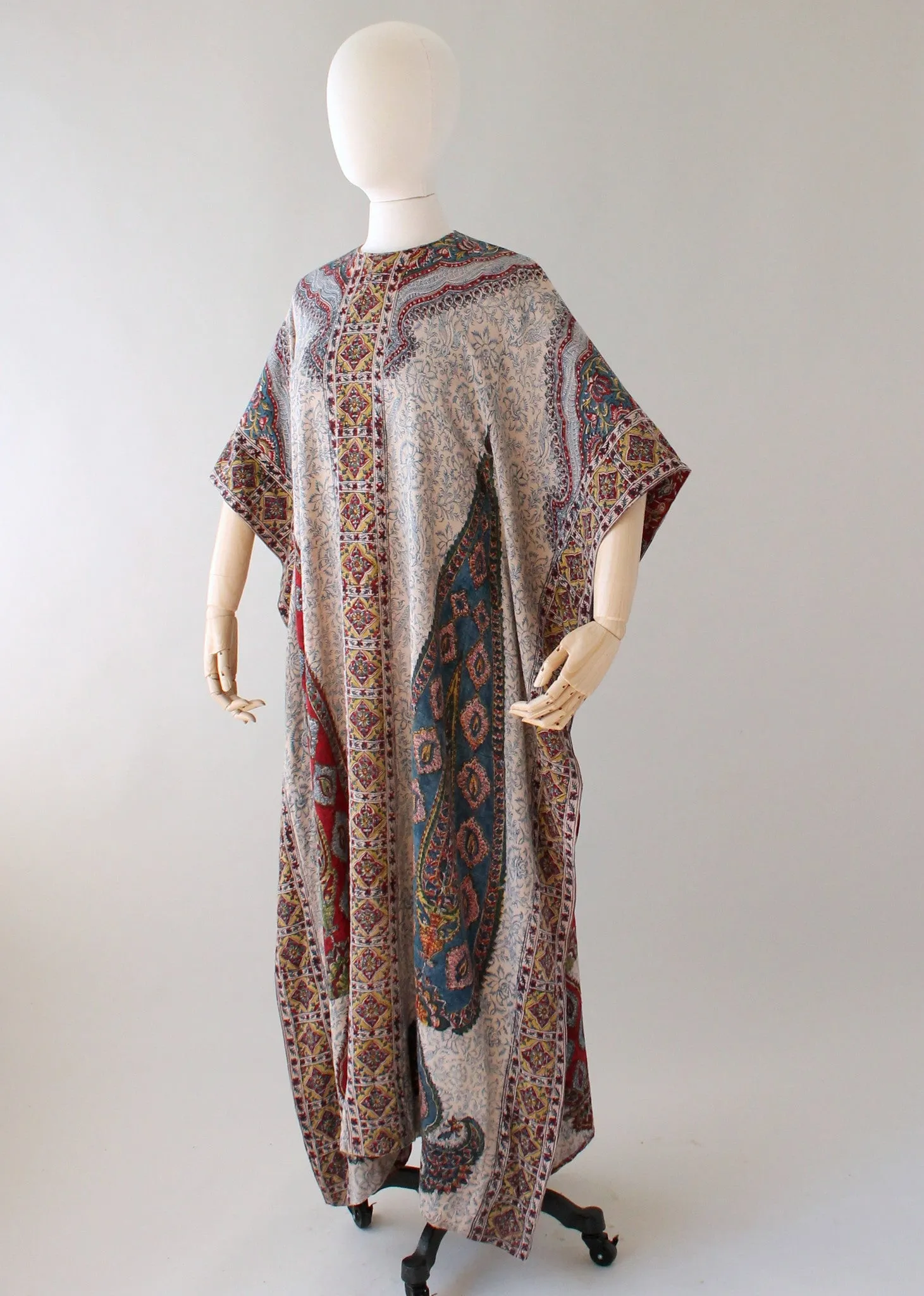 Vintage 1970s Iranian Block Print Caftan