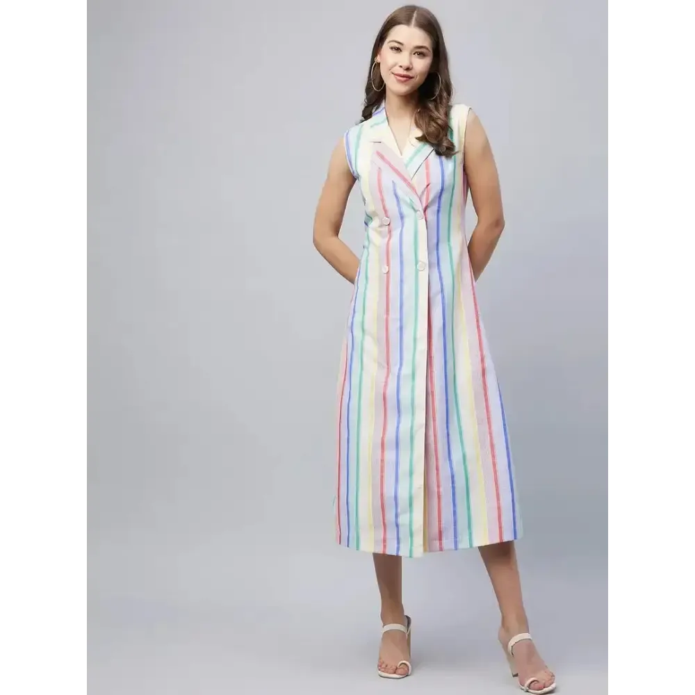 Women Stylish Cotton Blend Fit and Flare Dress