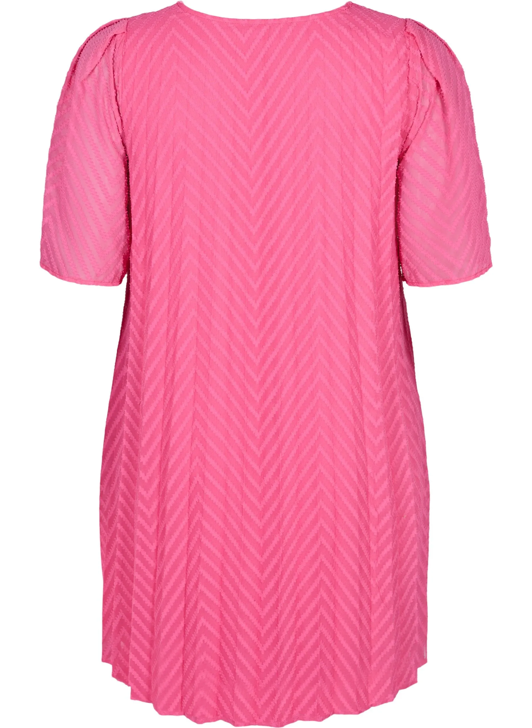 Zizzi Mya Pleated Dress in Pink